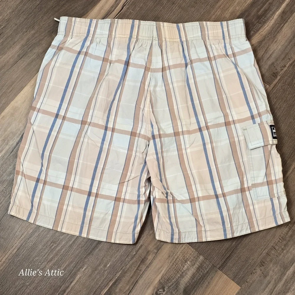 Tommy Hilfiger Swim Trunks Mens 34 Plaid Board Shorts Lined Beach Surf Preppy M